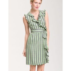 Kate Spade Green Silk Aubrey Wrap Dress Size 4